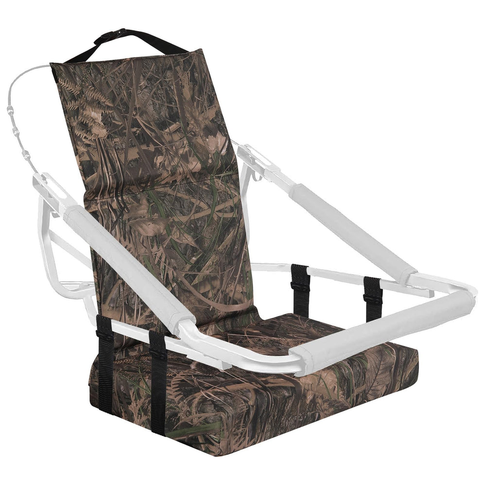 VavoStocks tree stand seat cushion detail shows thick padding for all-day comfort.