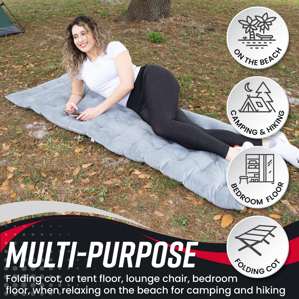 VaygWay foldable camping mattress folds in seconds for easy transport.