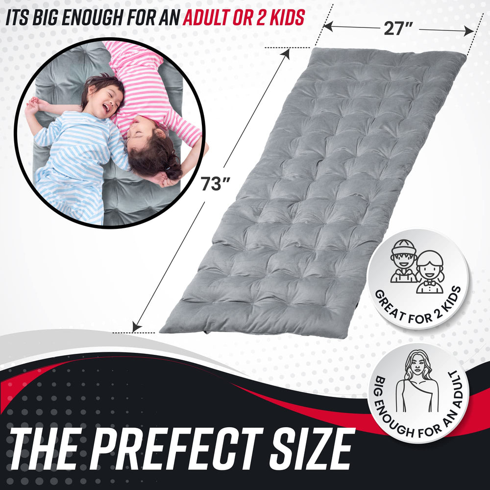 VaygWay grey camping mattress offers plush comfort on tent floors or lounge areas.