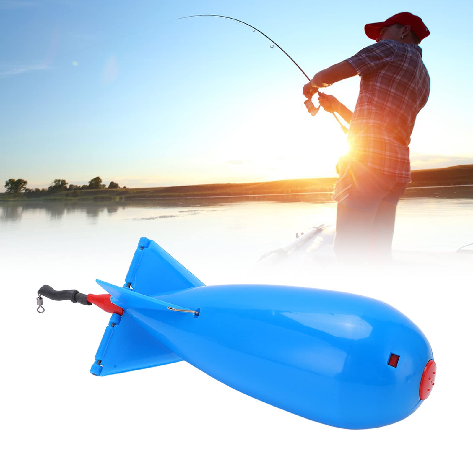 VBESTLIFE bait thrower blue airtight design prevents early bait escape.