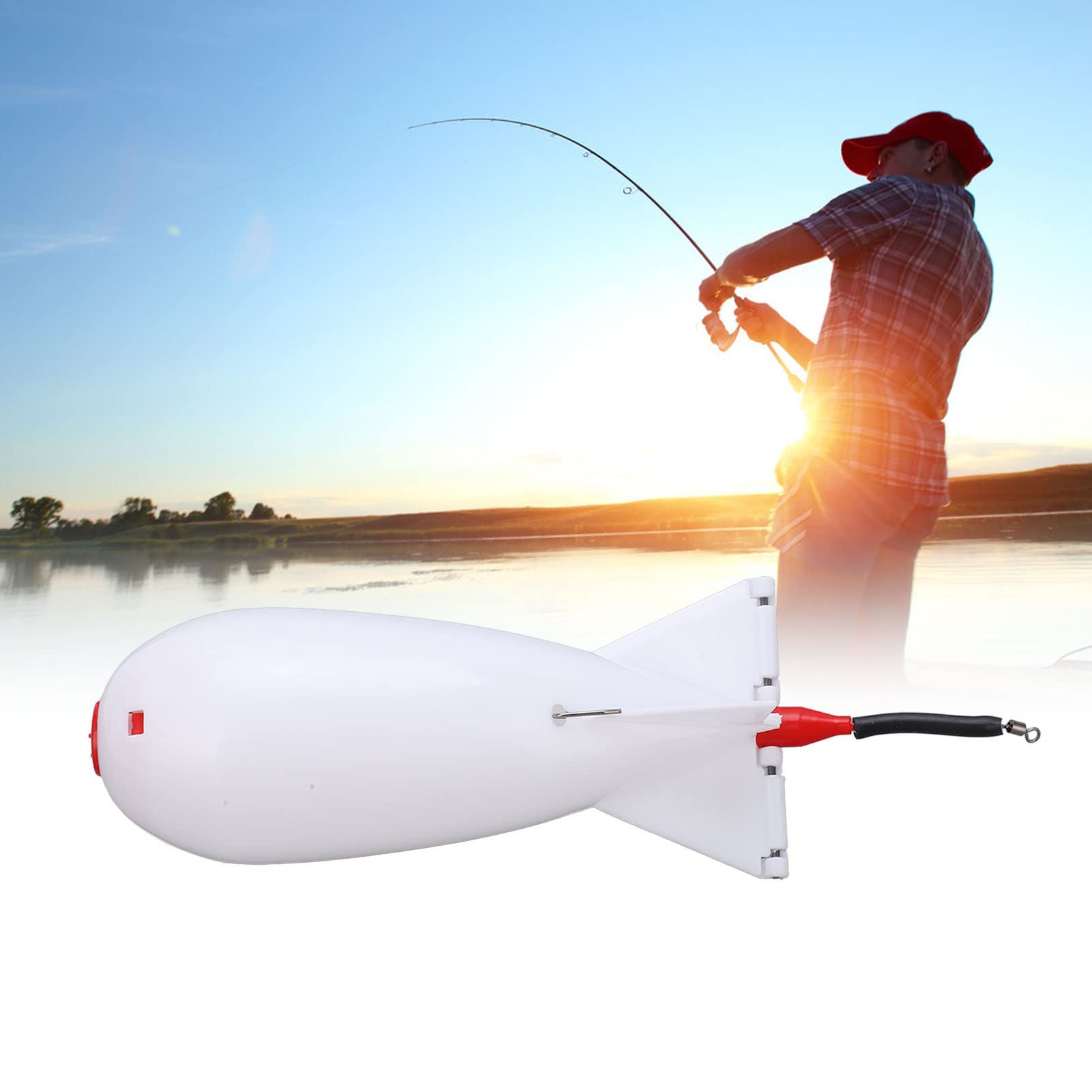 VBESTLIFE bait thrower loading compartment shows easy bait filling