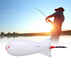 VBESTLIFE bait thrower loading compartment shows easy bait filling
