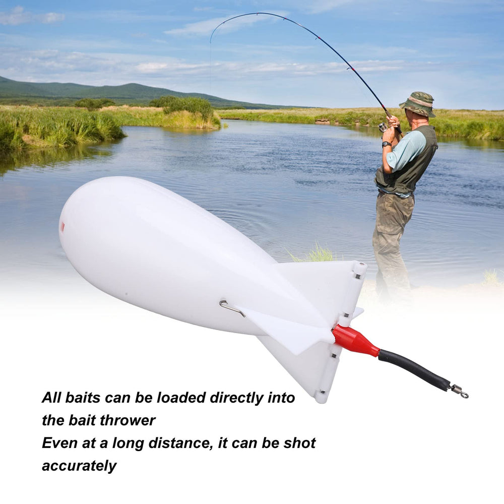 VBESTLIFE bait thrower white side view showcases ergonomic handling
