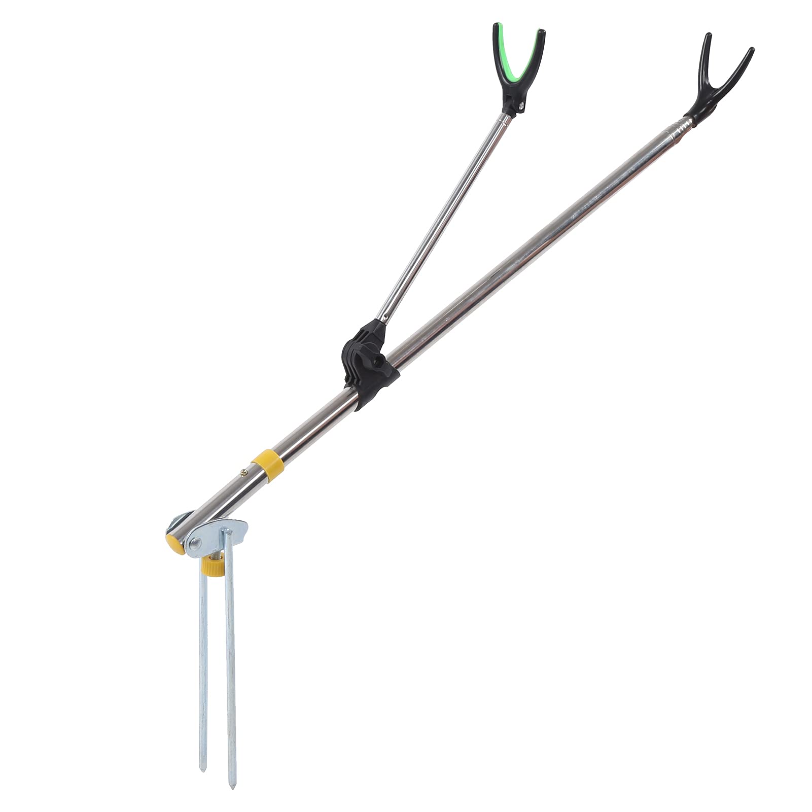 VBESTLIFE fishing rod bracket with ground plug for stable shoreline setup.