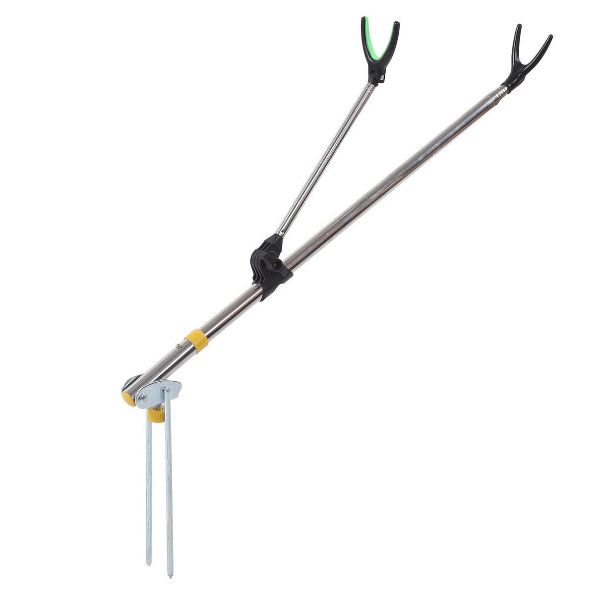 VBESTLIFE fishing rod bracket with ground plug for stable shoreline setup.