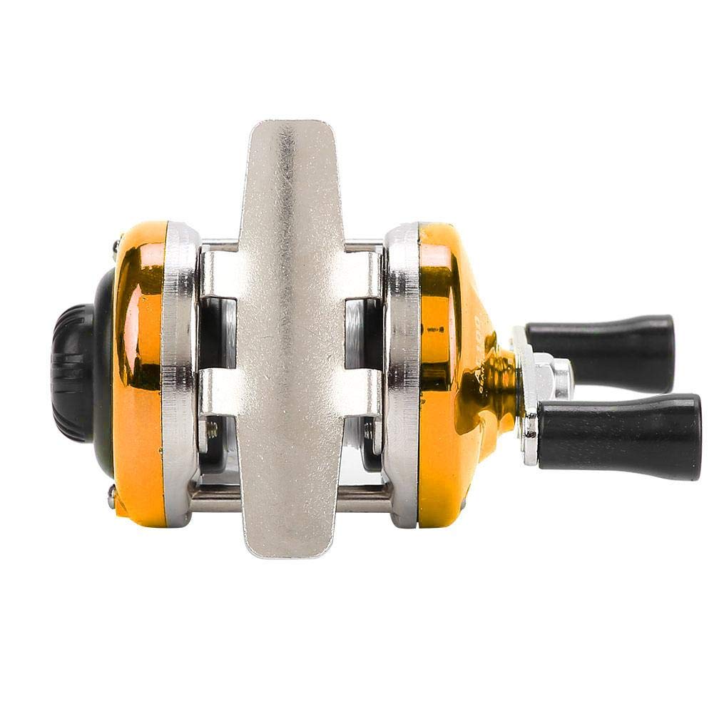VBESTLIFE reel metal frame closeup shows sturdy build for saltwater or freshwater use.