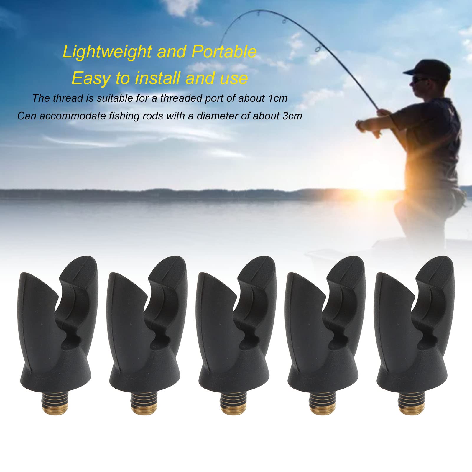 VBESTLIFE closeup of silicone clip on rod rest head for strong grip.