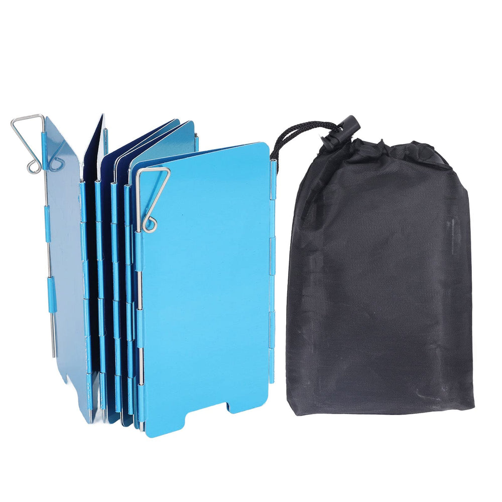 VBESTLIFE stove windscreen with 9 plates; compact and stable for camping meals.