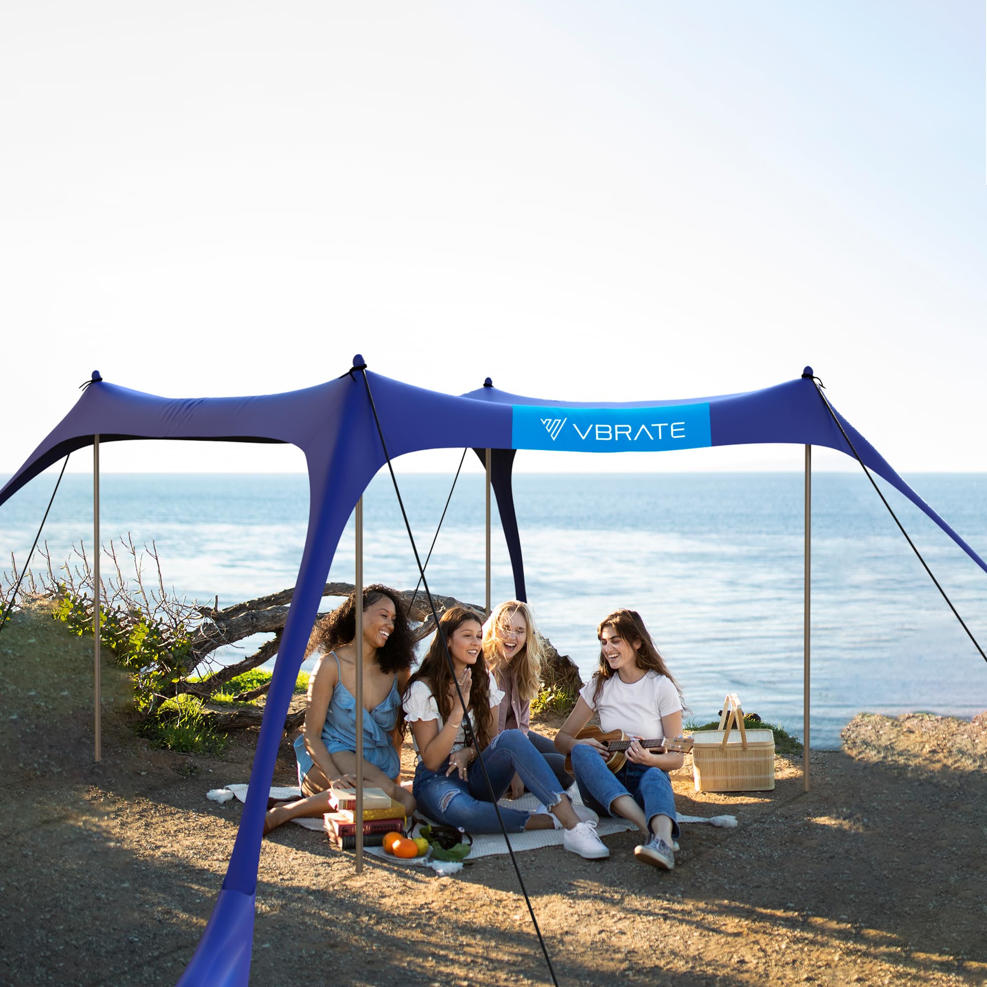 vBrate Beach Tent Sun Shelter packed in bag for travel.