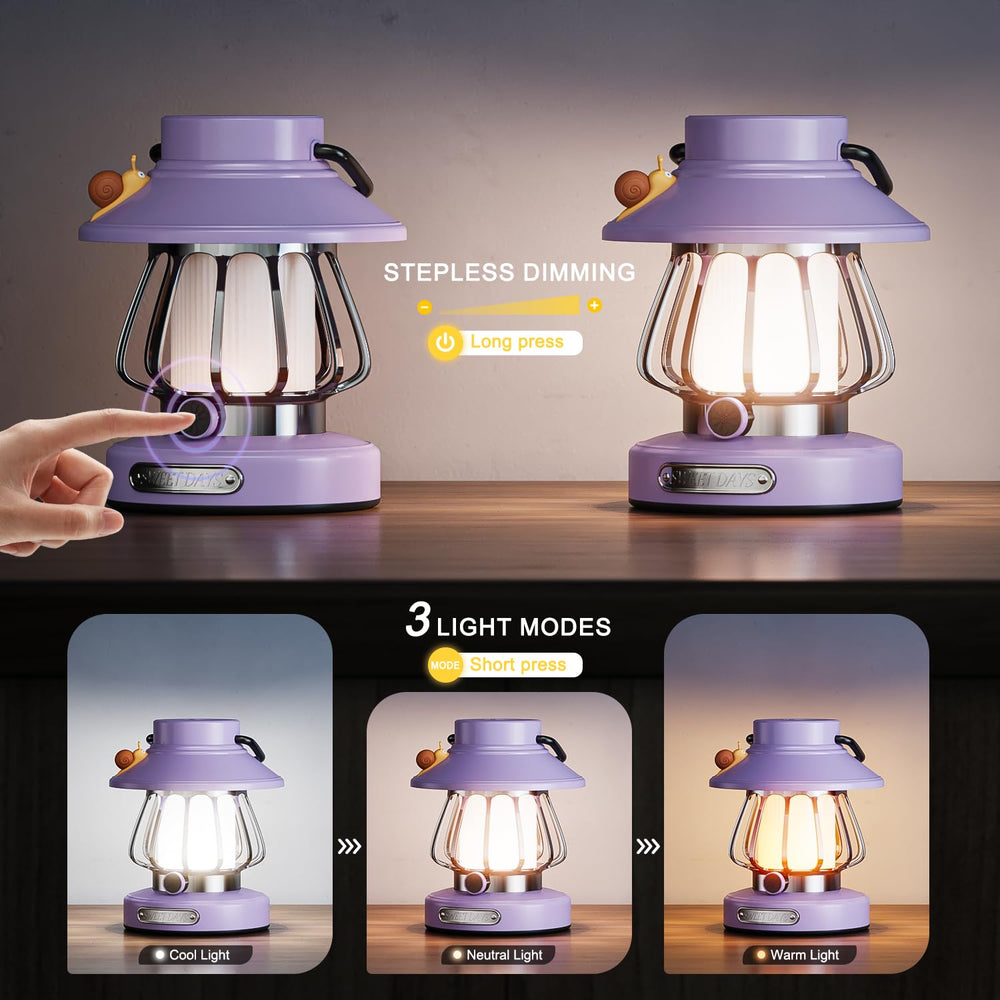 V.C.Formark snail-lantern violet, kid-safe construction, durable for playful drops.