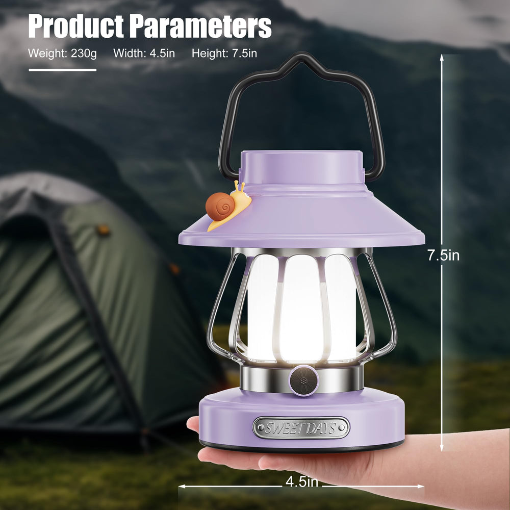 V.C.Formark snail-design lantern violet, three-color dimmable LED.