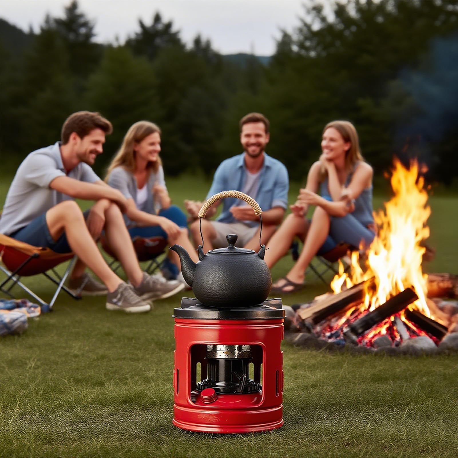 VEAREAR camp stove portable compact profile on the trail