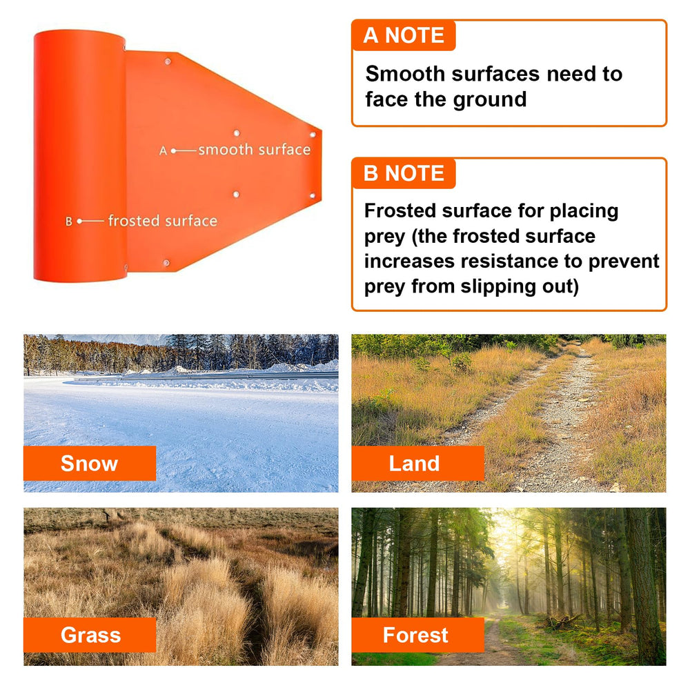 Vecacosic deer drag sled grass and snow usage in field conditions