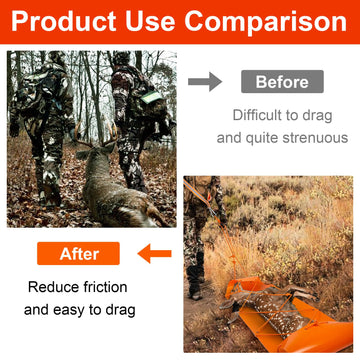 Vecacosic deer drag sled orange core rope for high visibility in low light