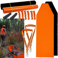 Vecacosic deer drag sled with orange rope ready for rugged hunting tasks