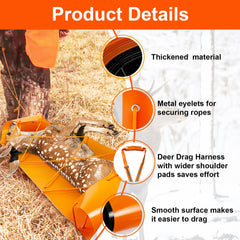 Vecacosic deer drag sled side view shows smooth A-side for easy pulls