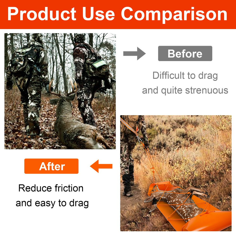 Vecacosic deer drag-terrains usage photo demonstrates versatile field hauling