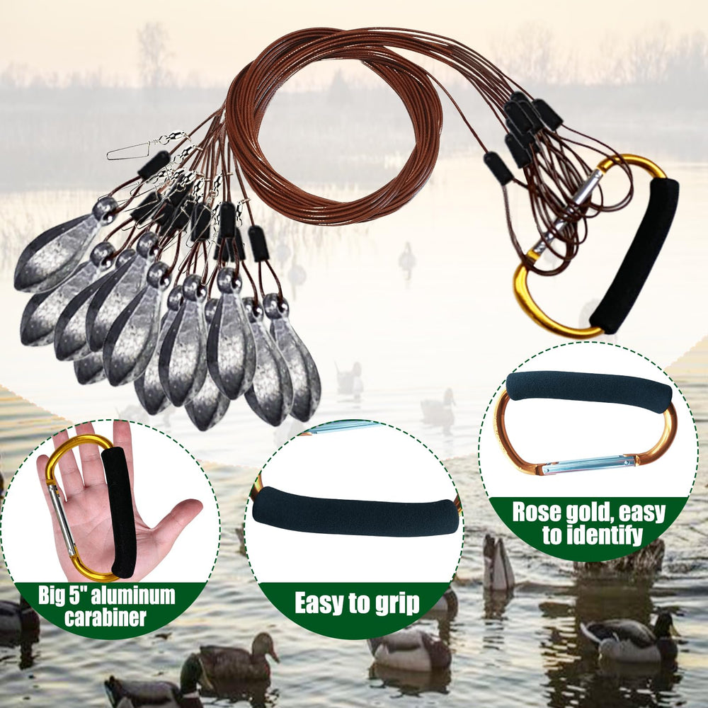 Vecacosic Texas duck rig 36in 4oz weight offers reach and stable positioning in moving water.