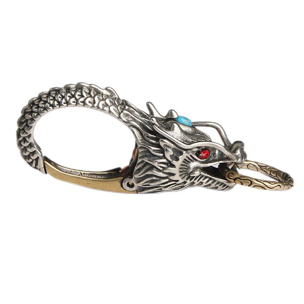 Veemoon dragon-head keychain in antique brass adds bold style to keys