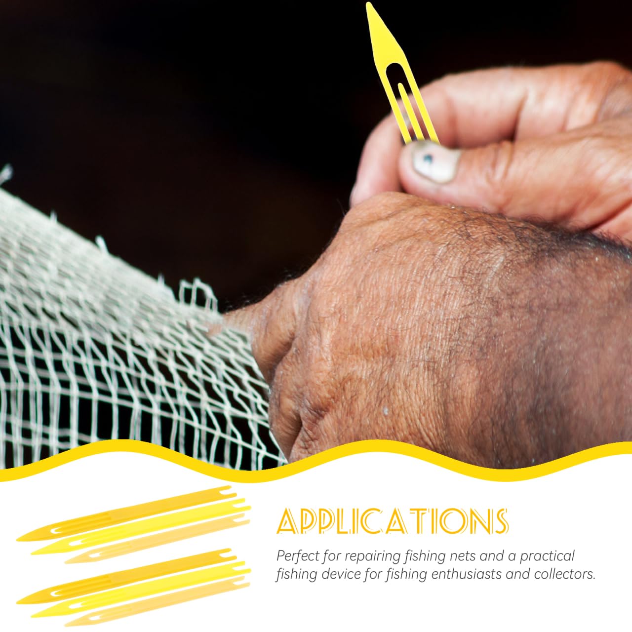 Multi-size net needles cover fine mesh to heavy-duty cast nets