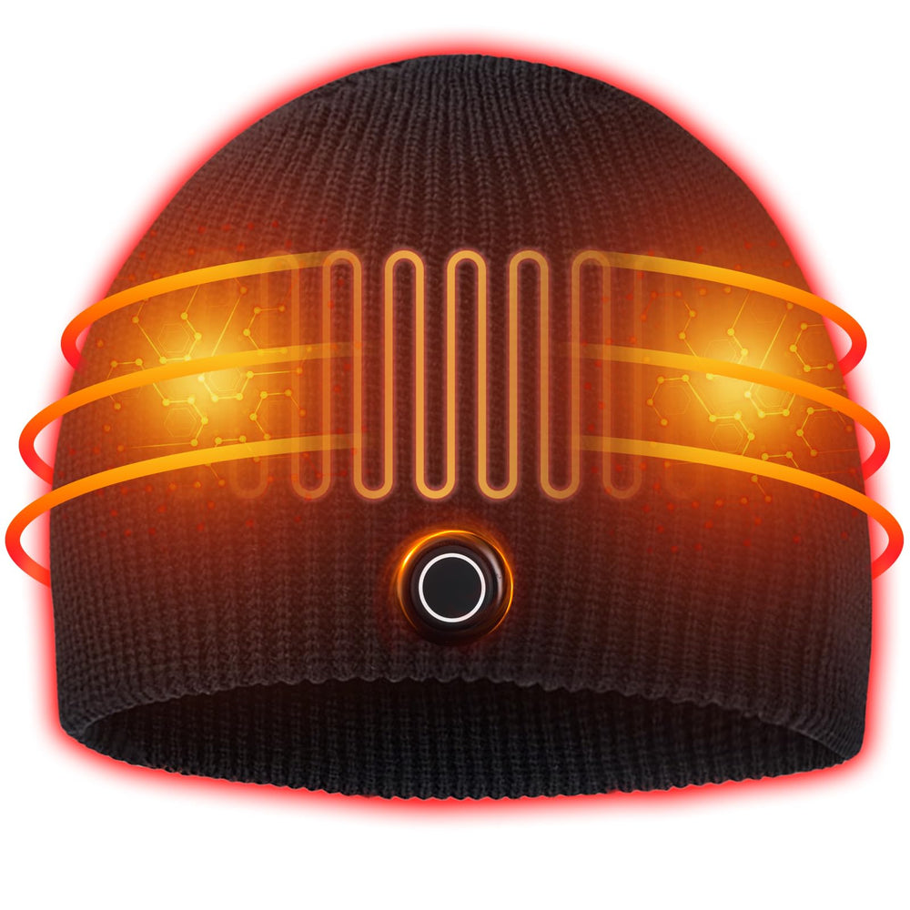 VEEST Heated Hat Black – 7.4V Rechargeable Heated Beanie for Men & Women