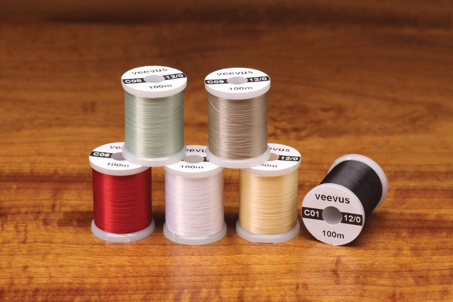 Veevus 12/0 fly tying thread pink spool ideal for precise dubbing and strong wraps
