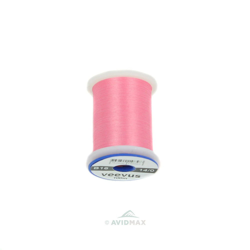 Veevus 14/0 Pink thread on spool, high-strength for precise wraps