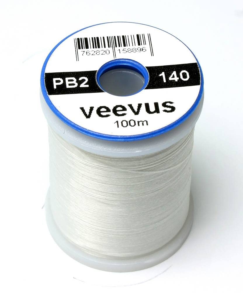 Veevus 140 Power Thread #377 White on a spool, ideal for large fly heads and bulky materials
