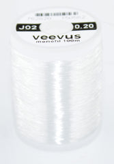 Veevus monofilament fishing line on a 100m spool, sturdy for heavy-duty saltwater patterns.