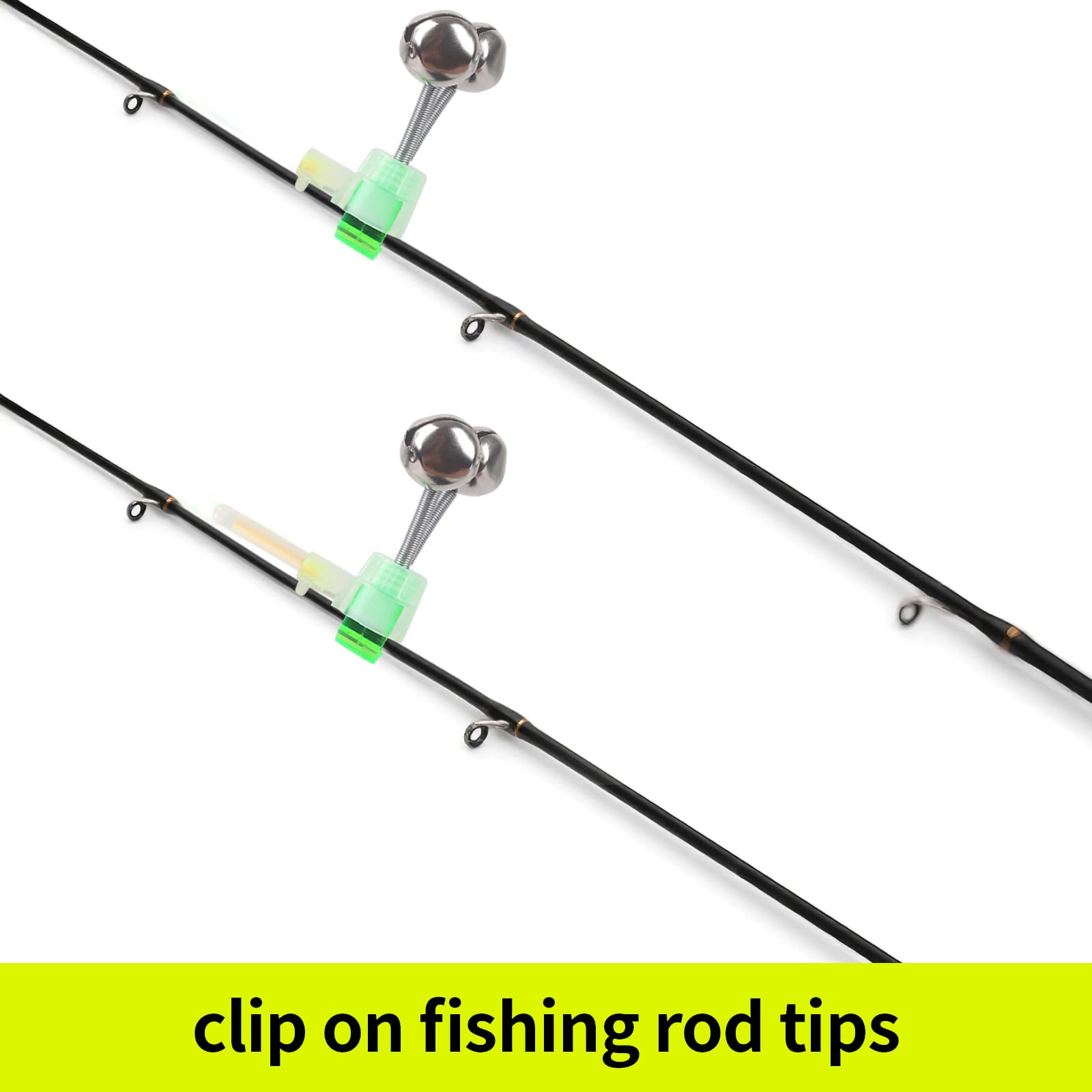 Pack contains 100 glow sticks and 50 bite alarm bells