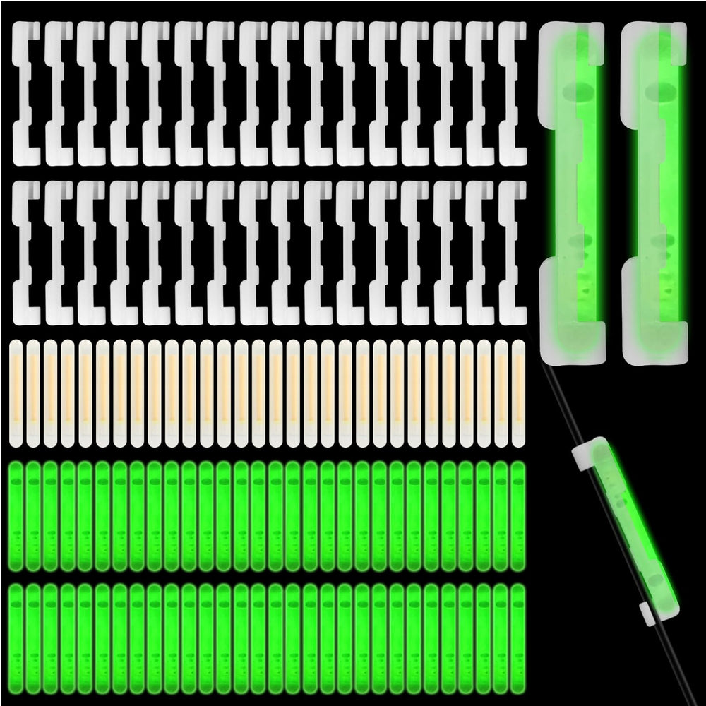 Vefungyan green glow sticks for fishing rod bundle, 350 pieces