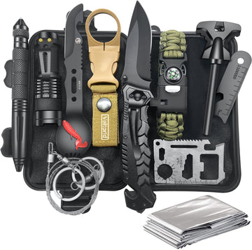 VEITORLD 12in1 survival kit compact for camping readiness and quick fixes