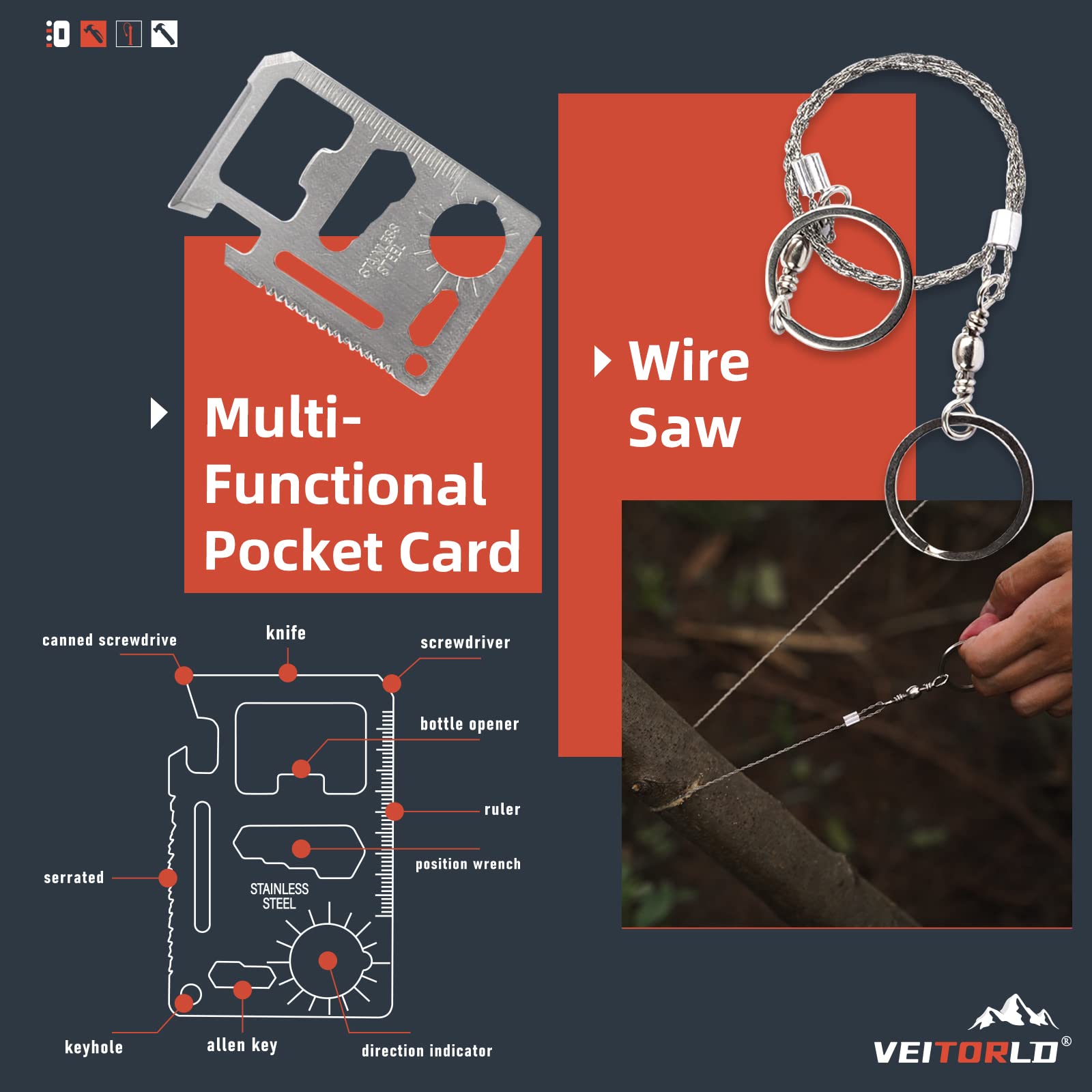 VEITORLD multi-use spoon fork for backpacking meals and on-the-go eating