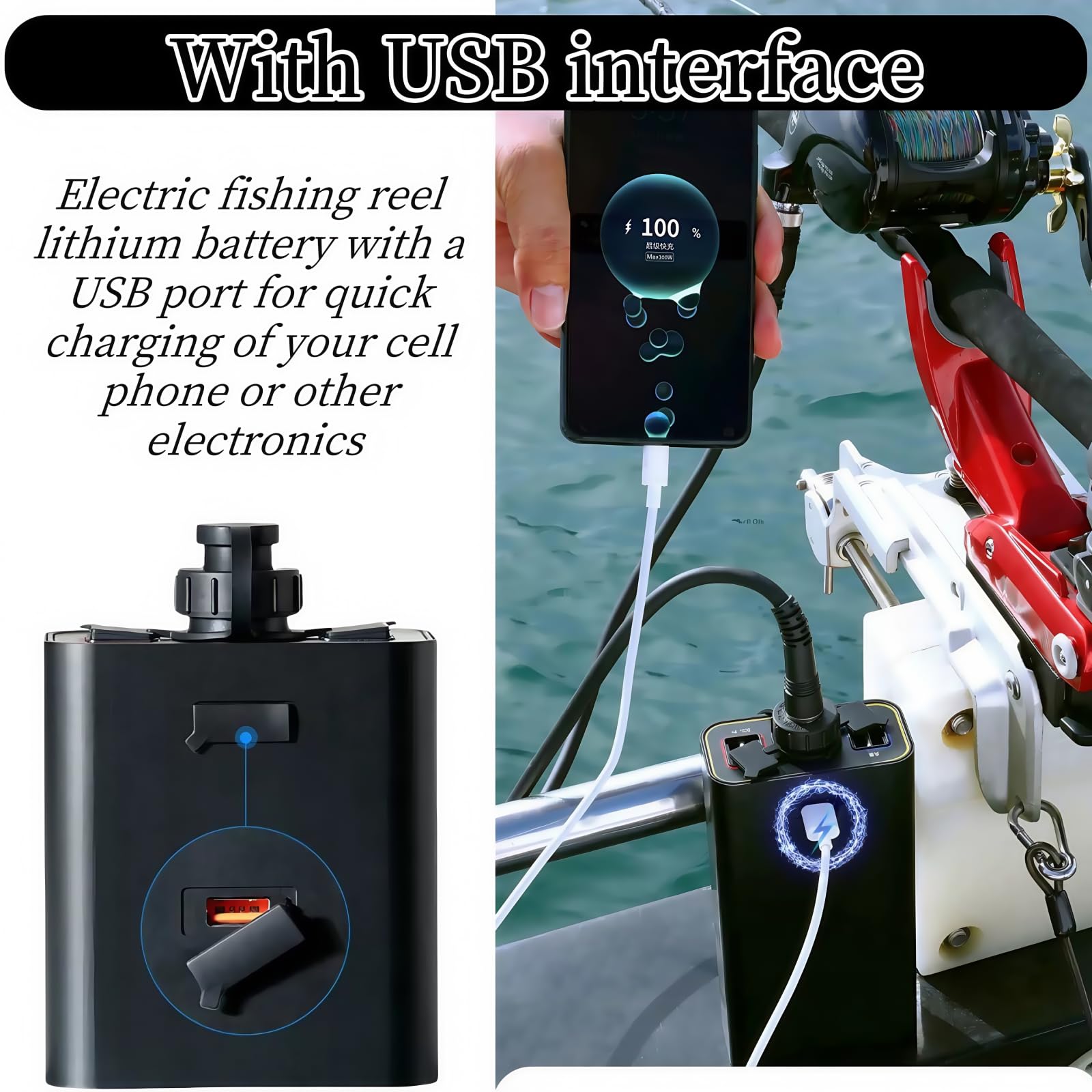 Velycein transfer bracket included to secure the battery on deck