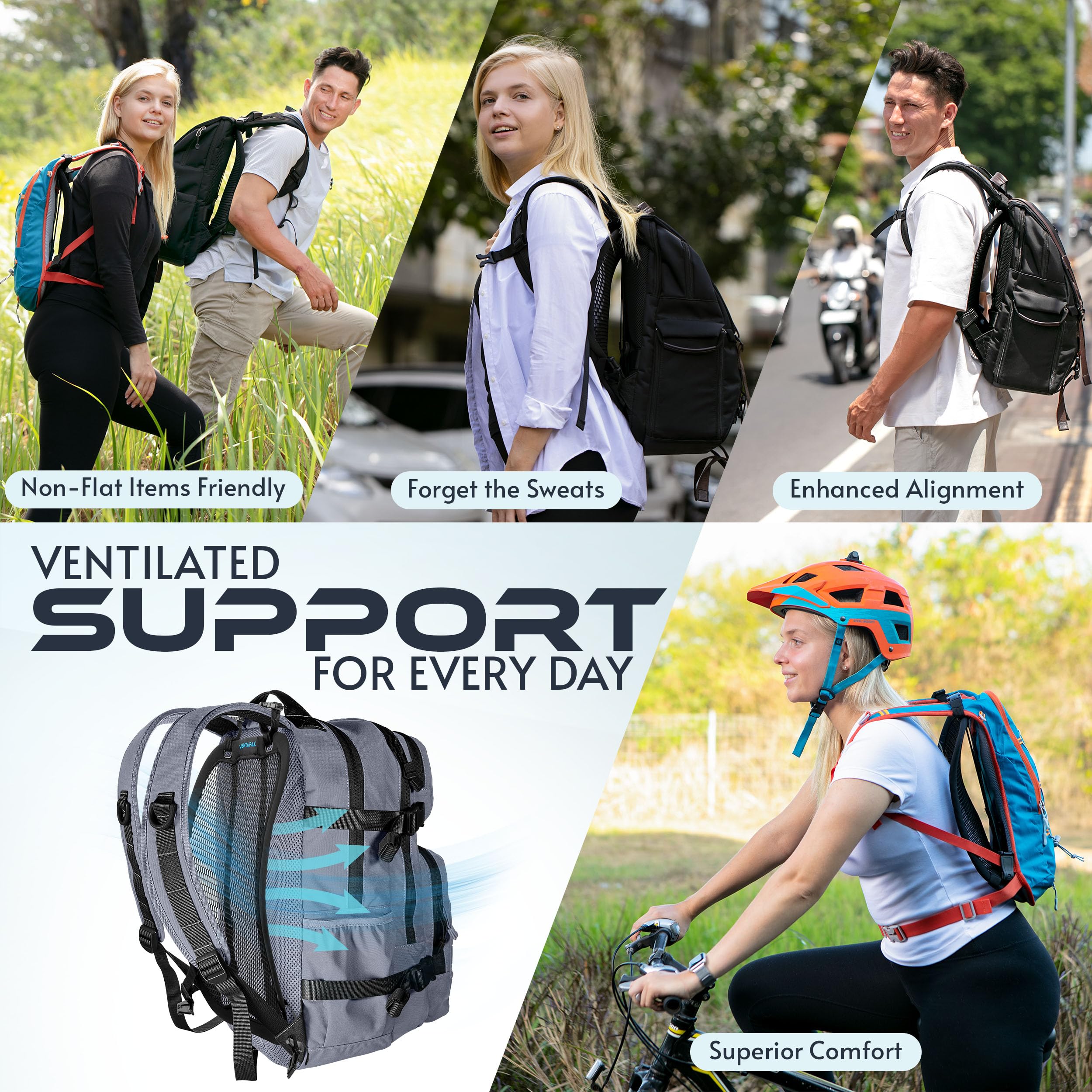 VentaPak aluminum-frame durability test image emphasizes sturdy build
