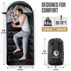 VENTURE 4TH XXL sleeping bag interior offers roomy space for comfortable sleep.