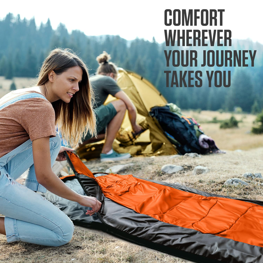 VENTURE 4TH sleeping bag with water-resistant shell keeps you dry on damp trips.