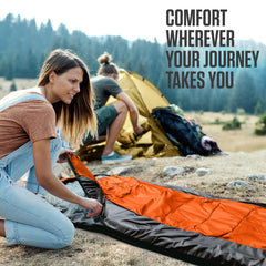 VENTURE 4TH sleeping bag with water-resistant shell keeps you dry on damp trips.