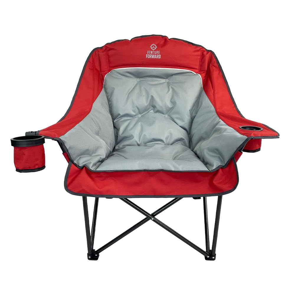 Venture Forward camping chair with durable steel frame demonstrates long-lasting outdoor support.