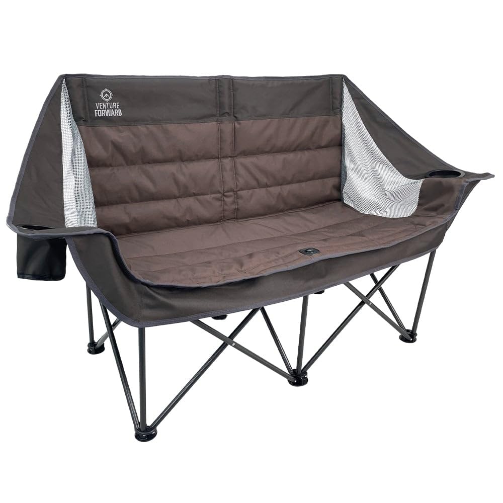 Venture Forward Doublewide Sofa padded-seat for two outdoors, comfortable camping setup.