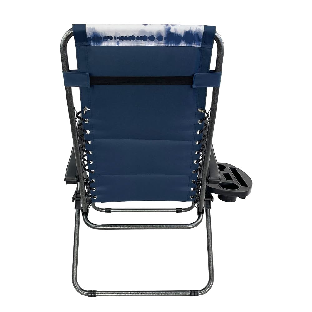 Venture Forward Everyday Padded Zero Gravity Chair showing upright and reclined dimensions for versatile lounging.