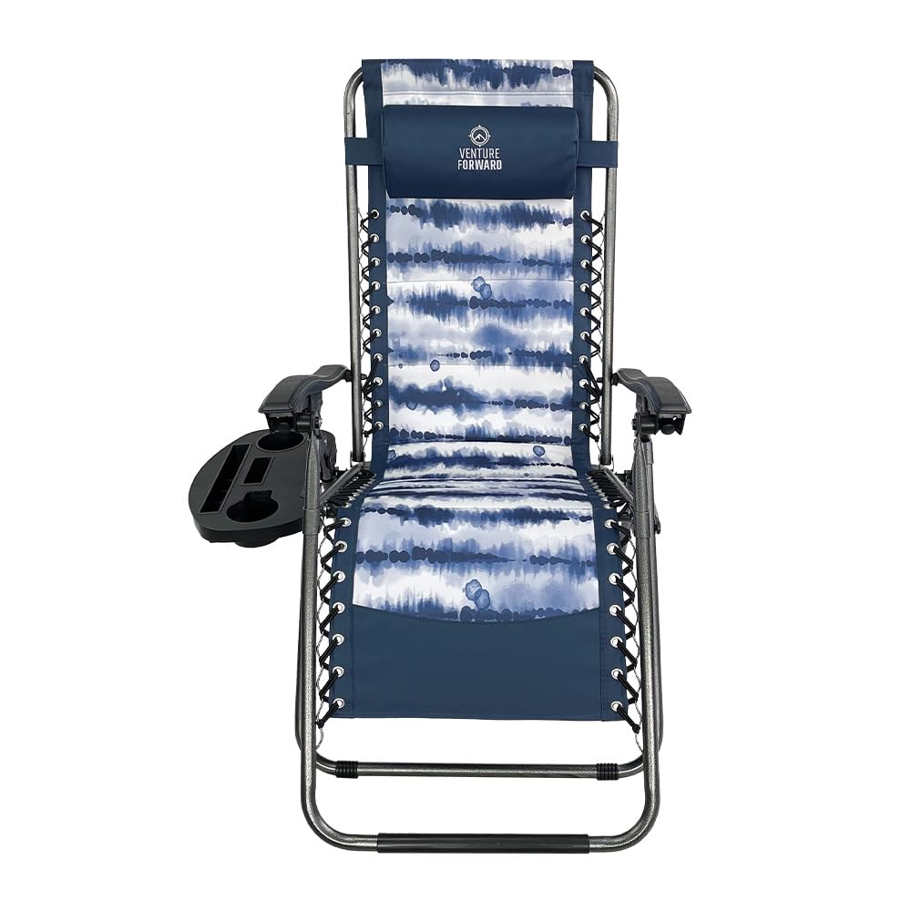 Venture Forward Everyday Padded Zero Gravity Chair reclined with headrest and bungee suspension.