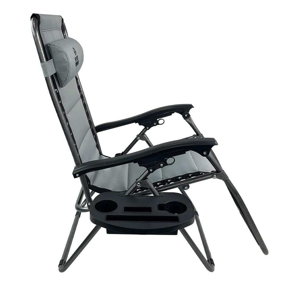 Venture Forward Everyday padded zero gravity chair with removable side table keeps drinks handy