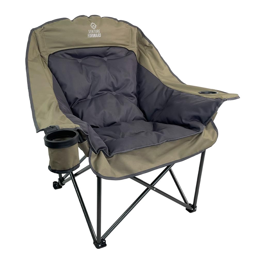 Venture Forward oversized folding chair front view with padded seat for outdoor comfort