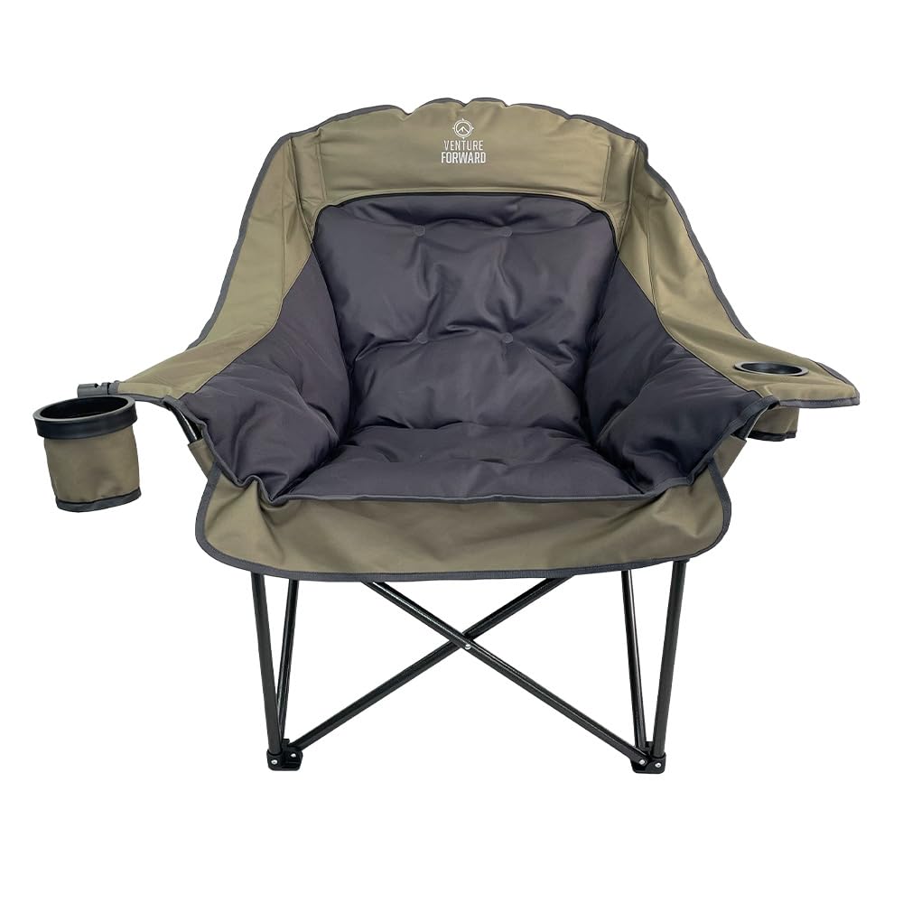 Venture Forward oversized folding chair side view highlighting sturdy frame and roomy seating