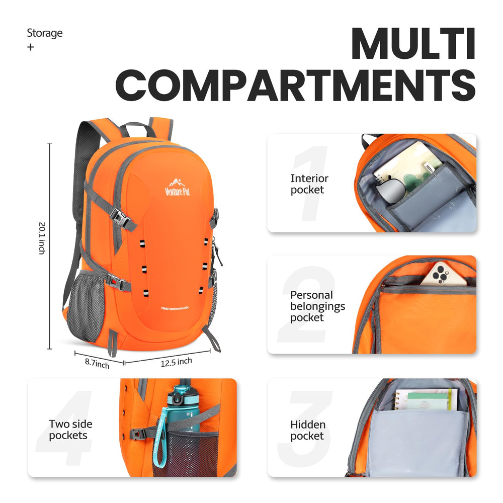 Venture Pal 40L comfortable straps provide cushion during long hikes.