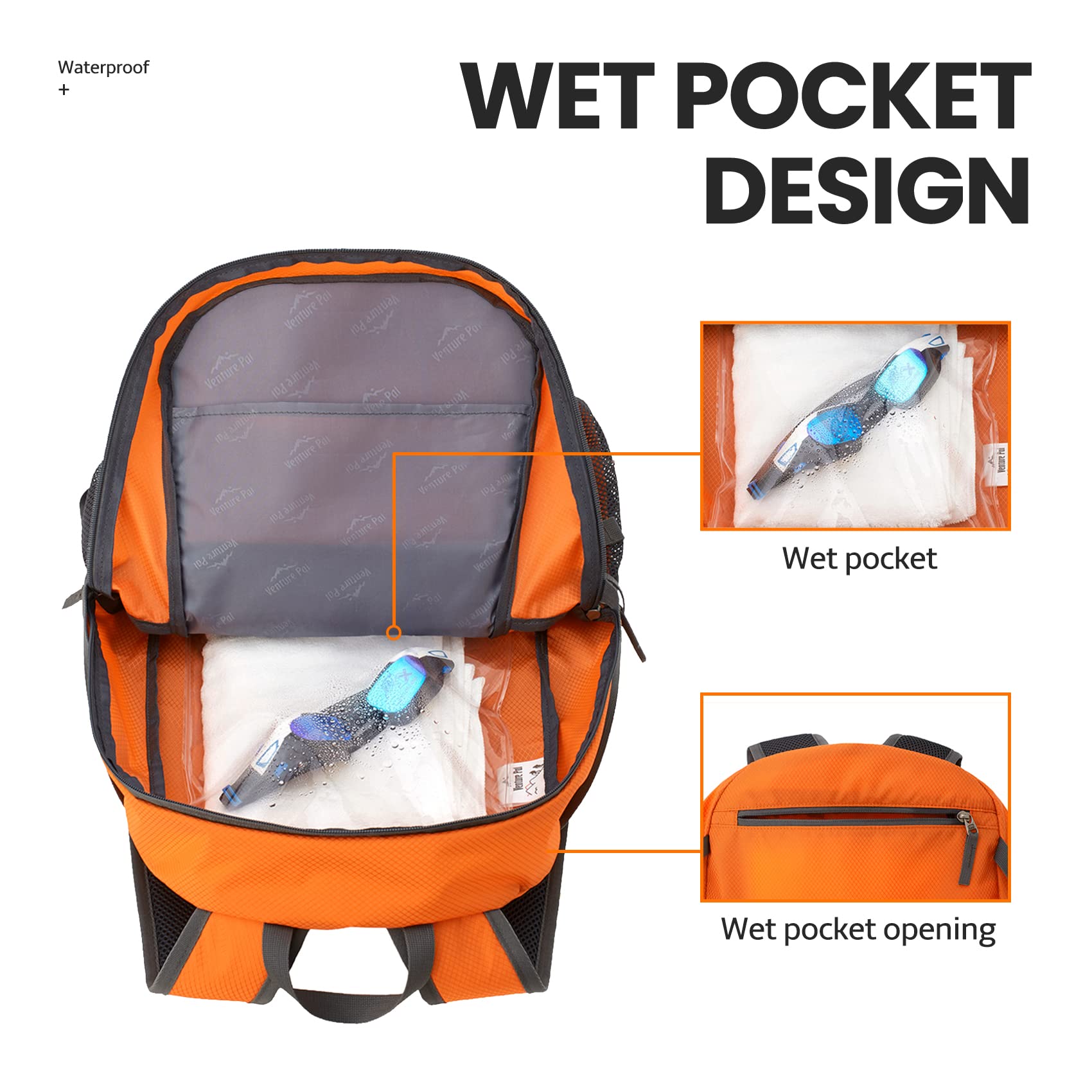 Venture Pal 40L durable nylon build resists tears for daily adventures.