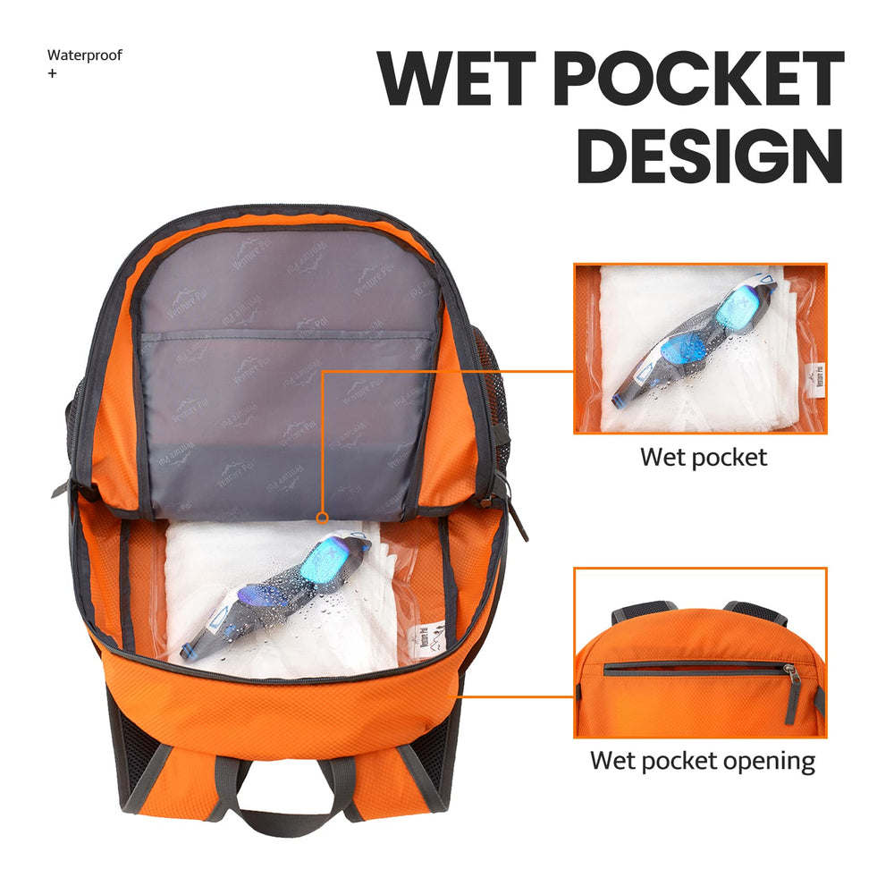 Venture Pal 40L durable nylon build resists tears for daily adventures.