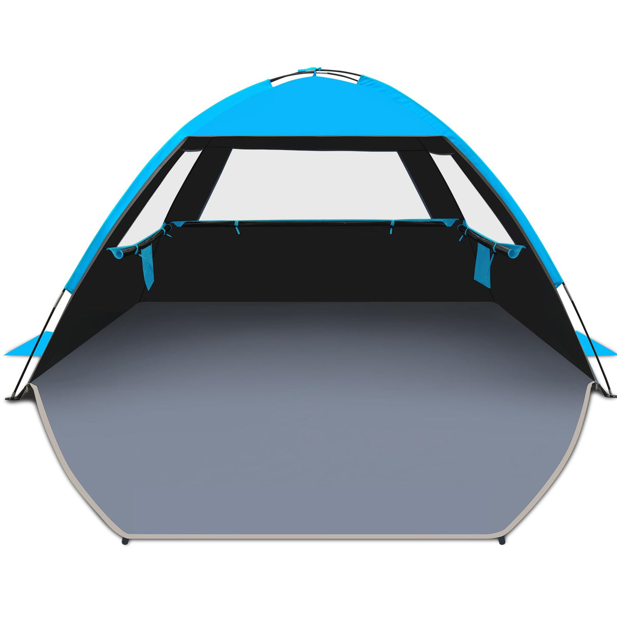 Venustas Beach Tent open-setup provides quick shade on sunny beach days.