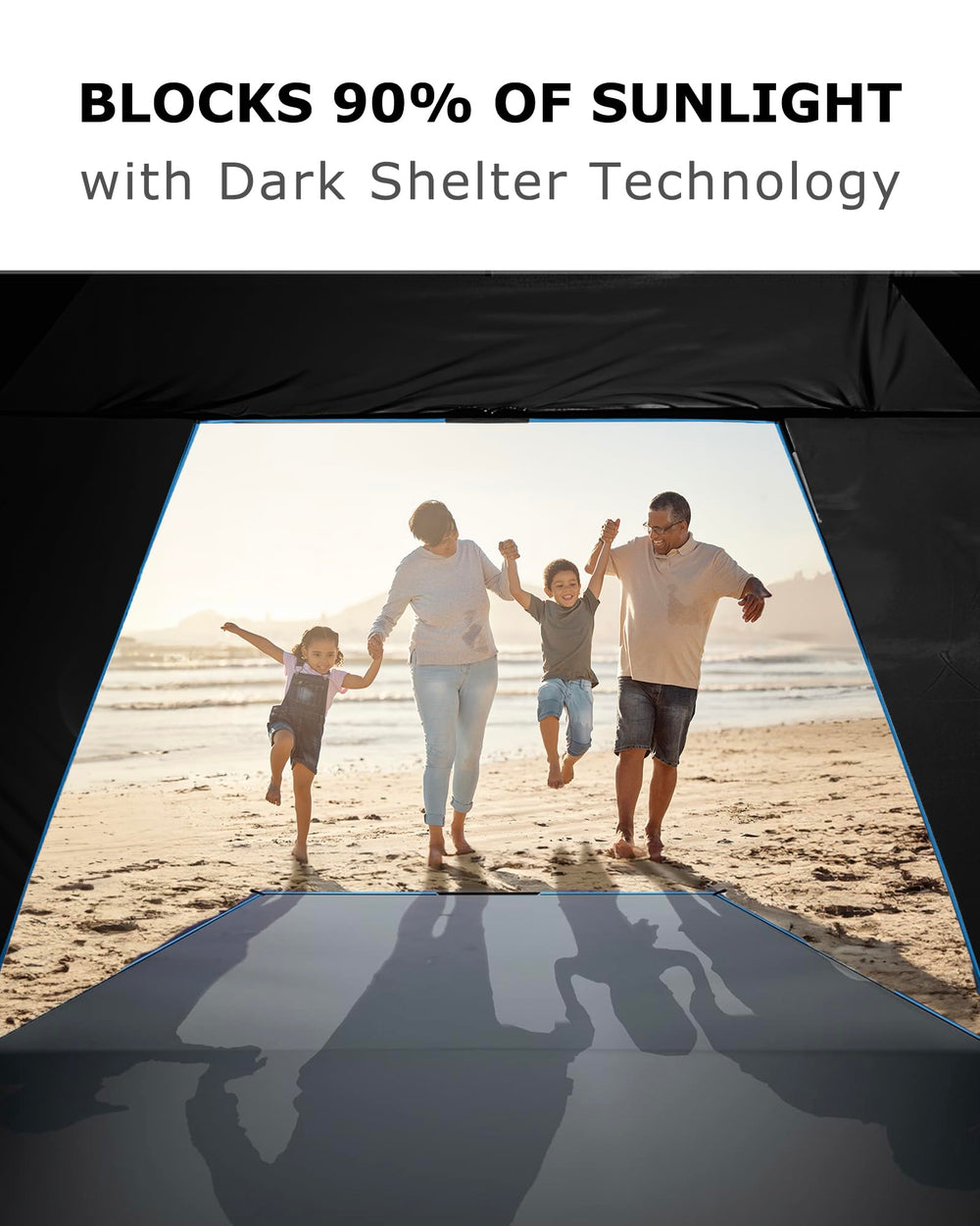 Venustas Beach Tent ventilation-windows demonstrates breathable design for hot afternoons.